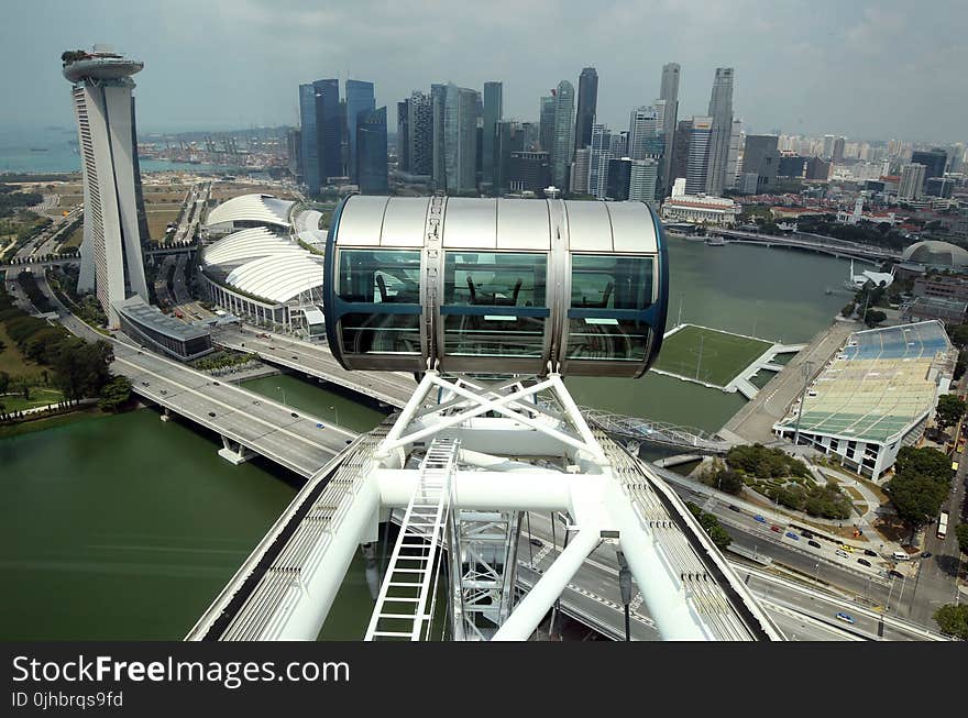 Aerial Photography of Gray Cable Car