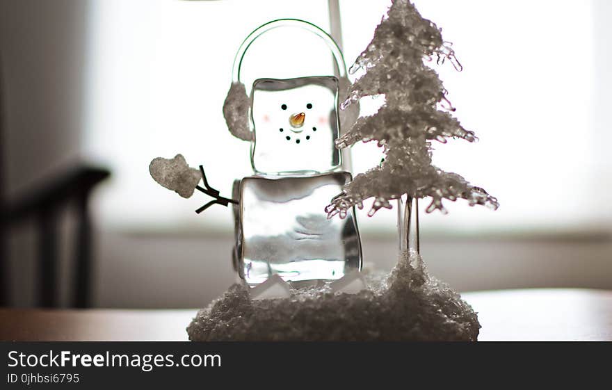Ice Cube Snowman With Headphones Ornament