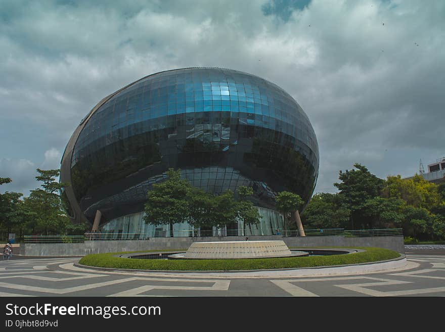 Blue Glass Building Near Green Trees