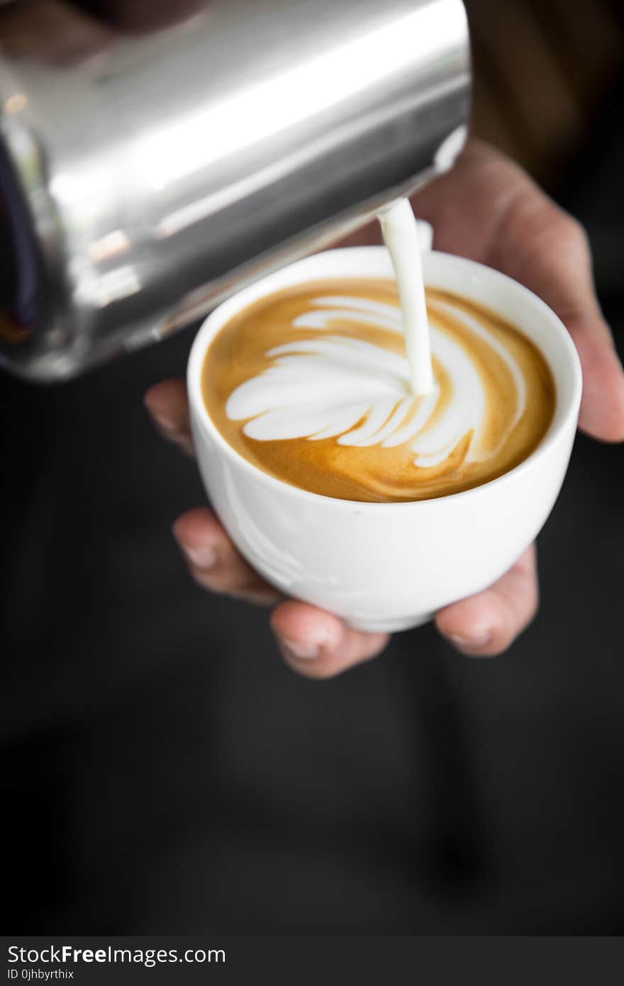 Latte In White Ceramic Cup