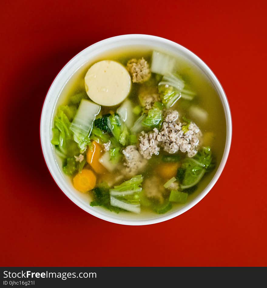 Stew With Meat and Vegetables Placed in White Ceramic Bowl