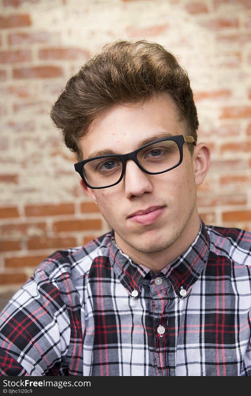 Man In Plaid Button-down Shirt