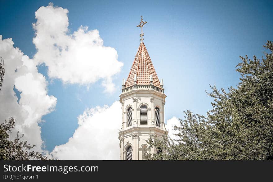 White Concrete Cross Tower