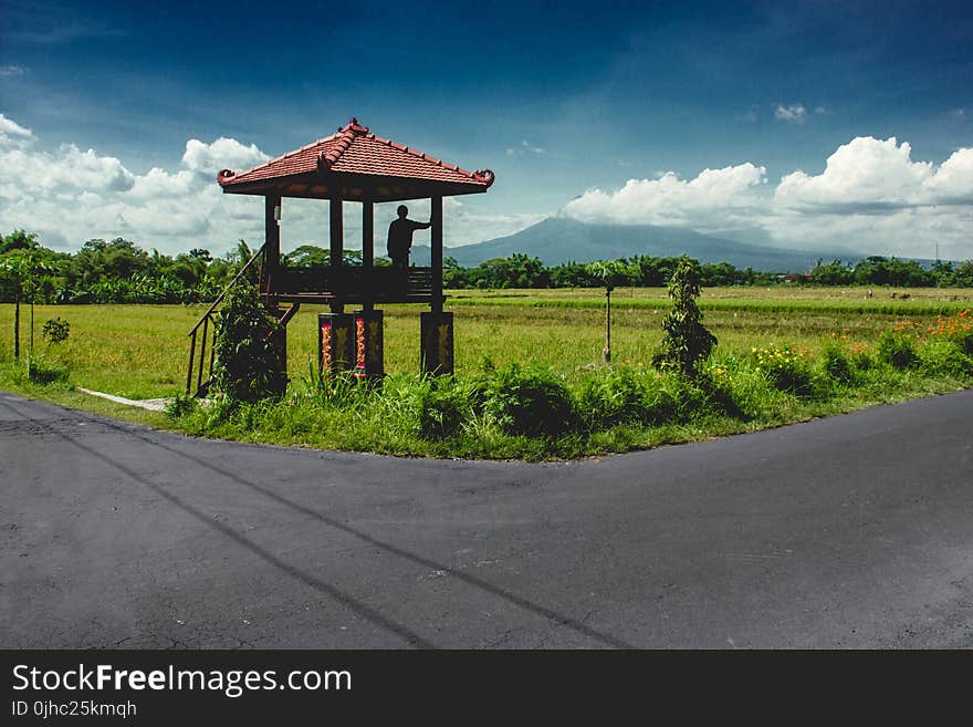 Landscape Photo of Farm With Gazebo on Corner