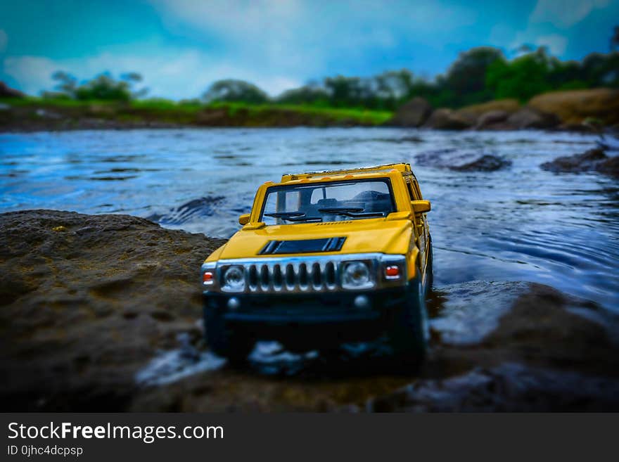 Yellow And Black Hummer Miniature