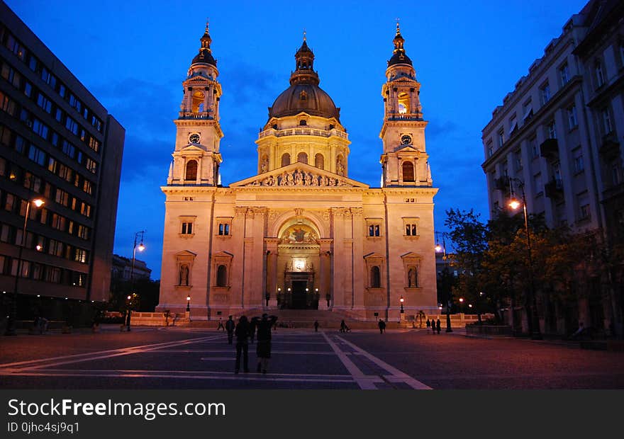 Photo Of White Cathedral During Night Time