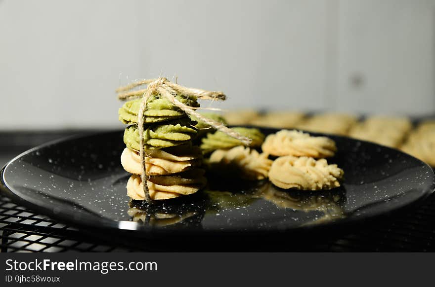 Cookies on Black Marble Plate