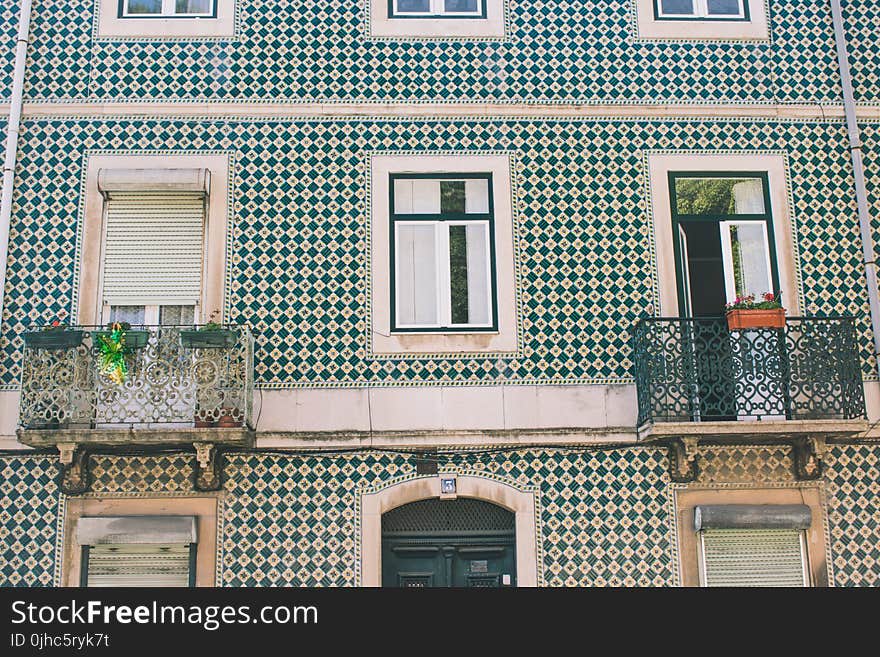 White And Green Building