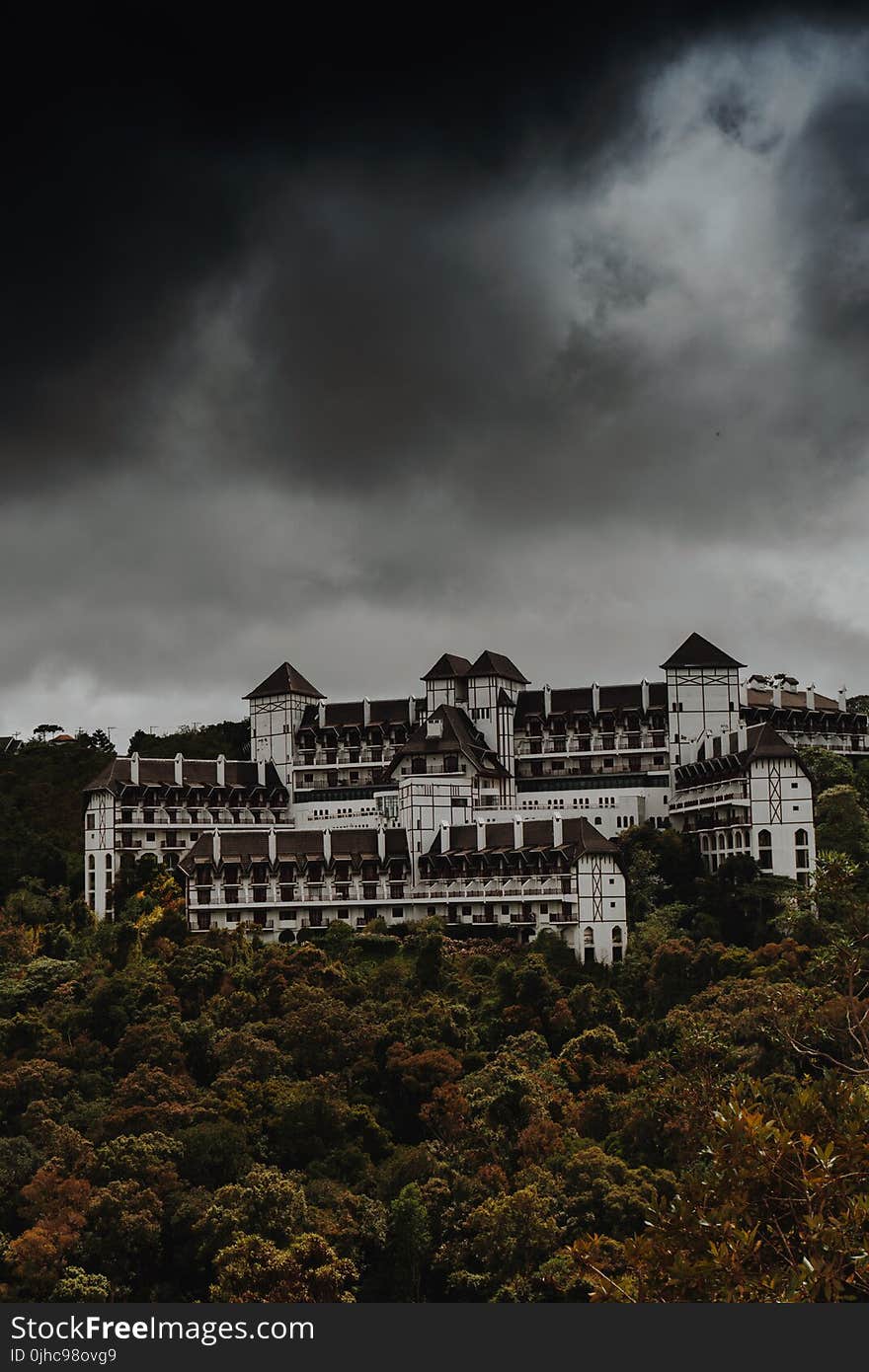 White and Black Concrete Castle