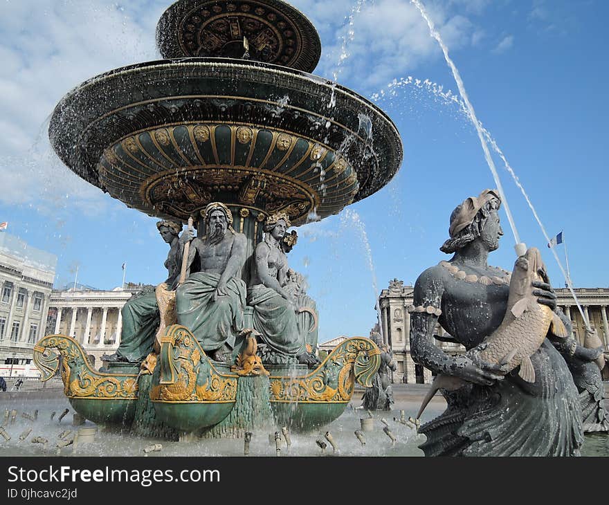 Gray Concrete Fountain