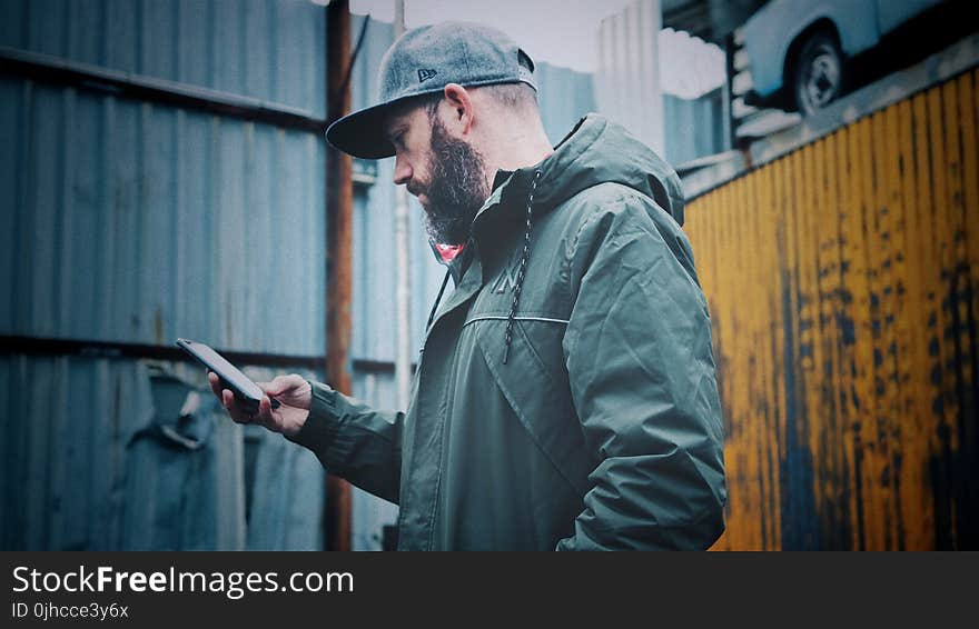 Man Wearing Black Hoodie