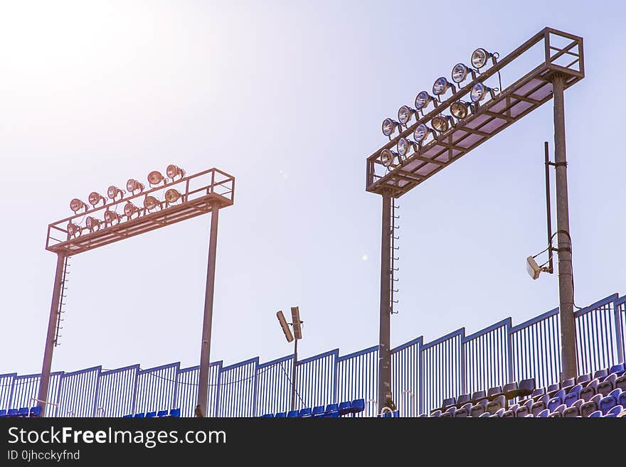 Two Football Stadium Lights