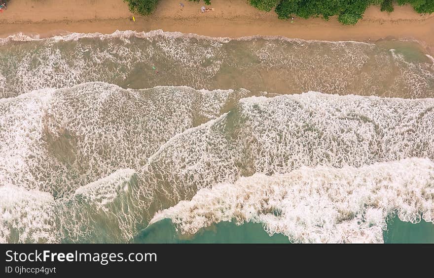 Aerial Photography Of Sea Waves