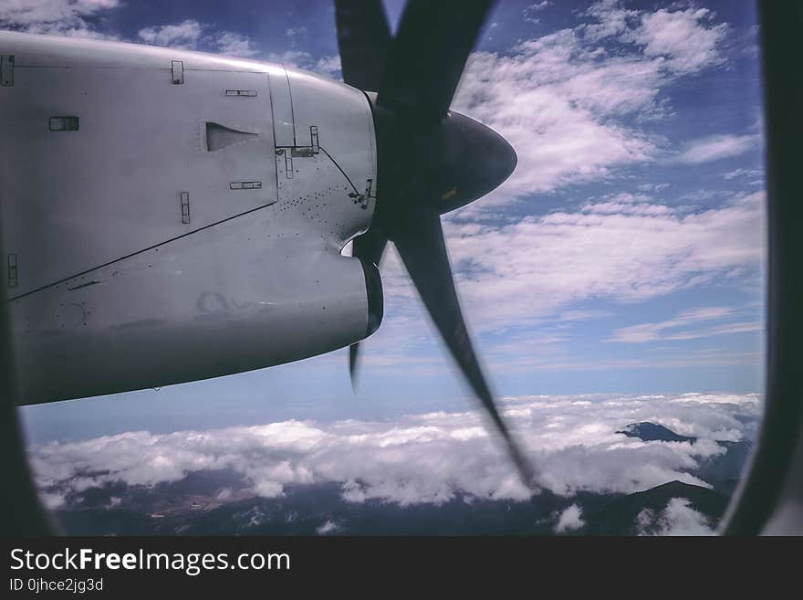 Areal Photography of Airplane Engine