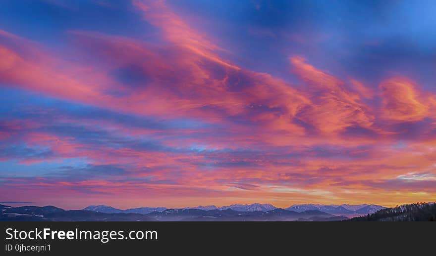 Photo of Mountains During Sunset