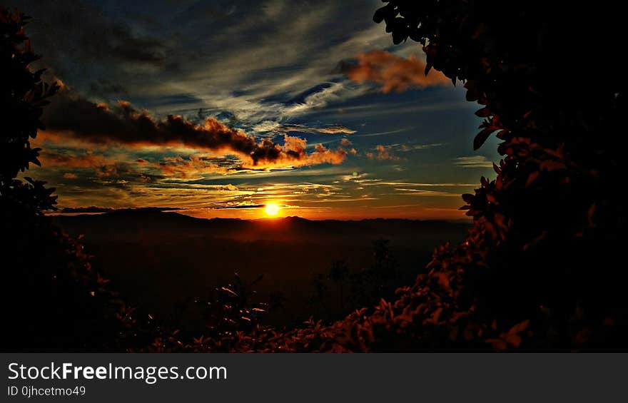 Silhouette Photo Of Sunset