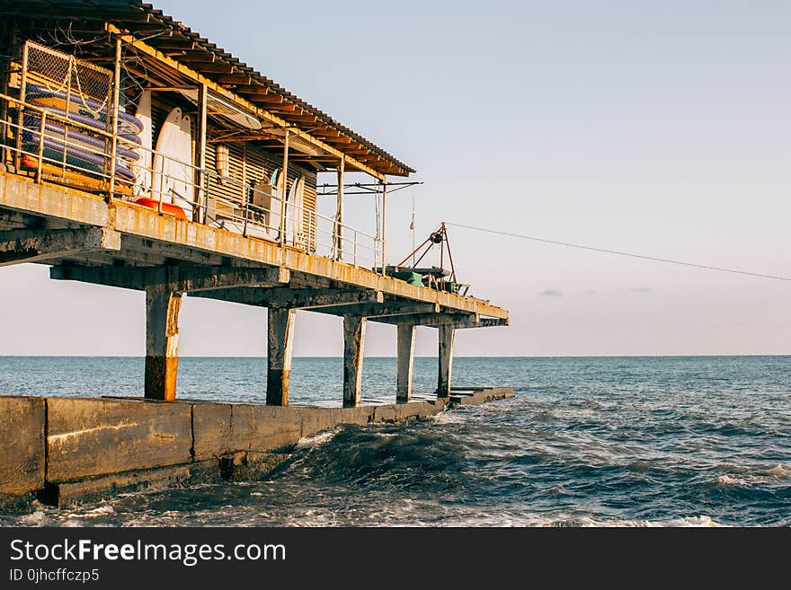 Brown Building On Sea