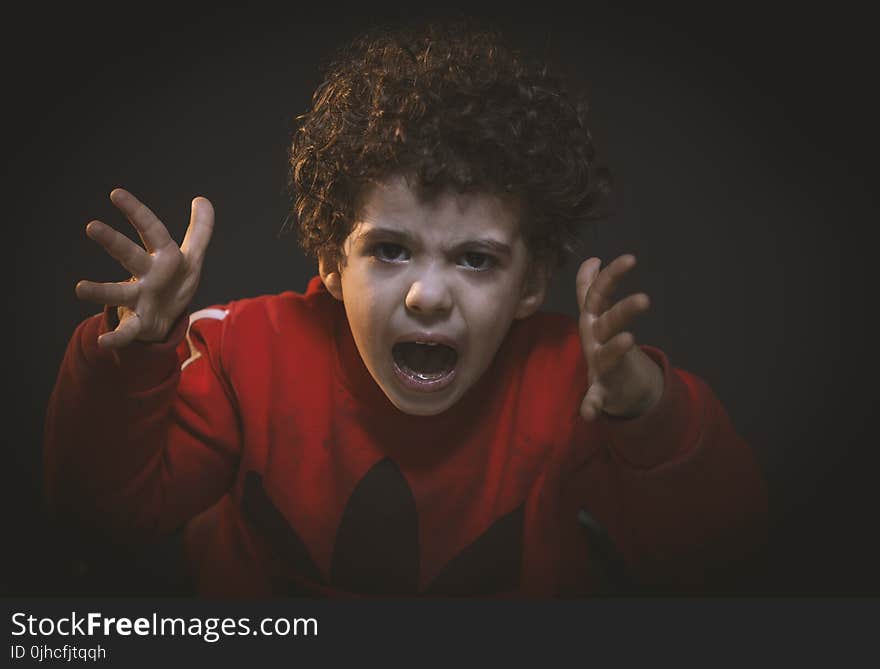 Toddler With Red Adidas Sweat Shirt