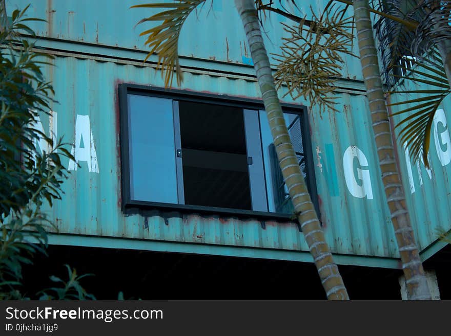 Green Intermodal Container With Window