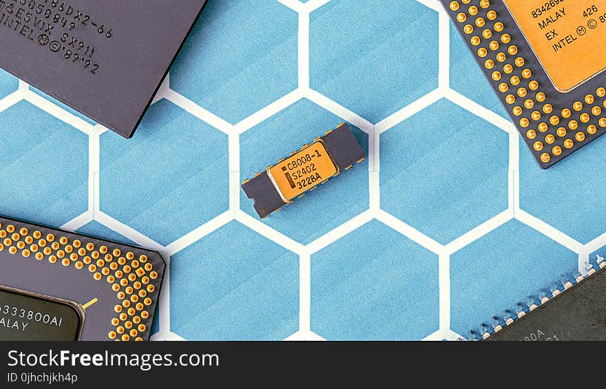 Black and Yellow Electronic Chip