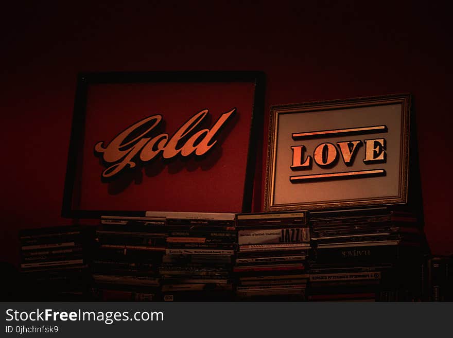 Gold and Love Posters With Frames