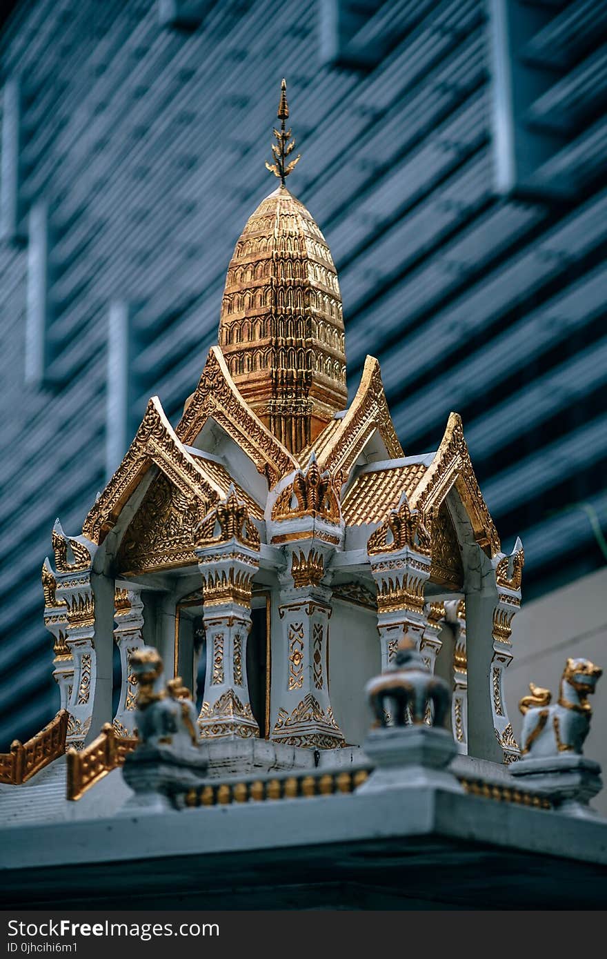 Miniature Of White And Gold Temple