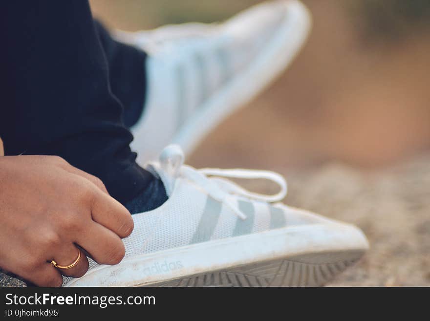 Close-Up Photography of Adidas Shoe