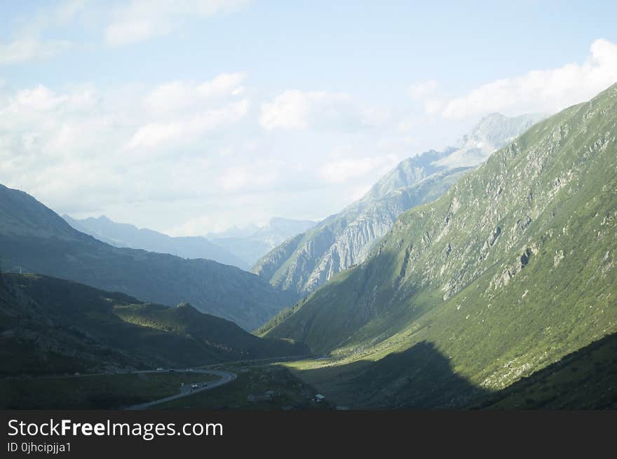 Aerial Photography of Grass Covered Mountain