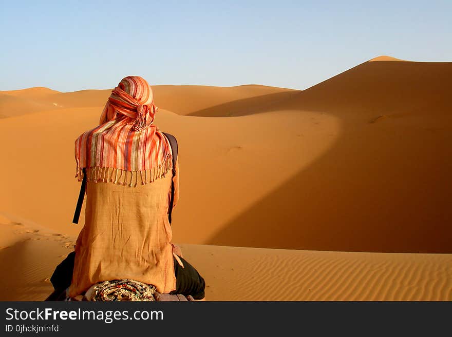 Person Camel Riding On Desert