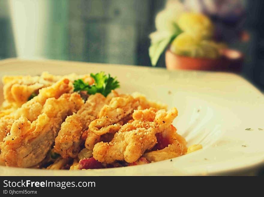 Cooked Fish Fillet On Plate