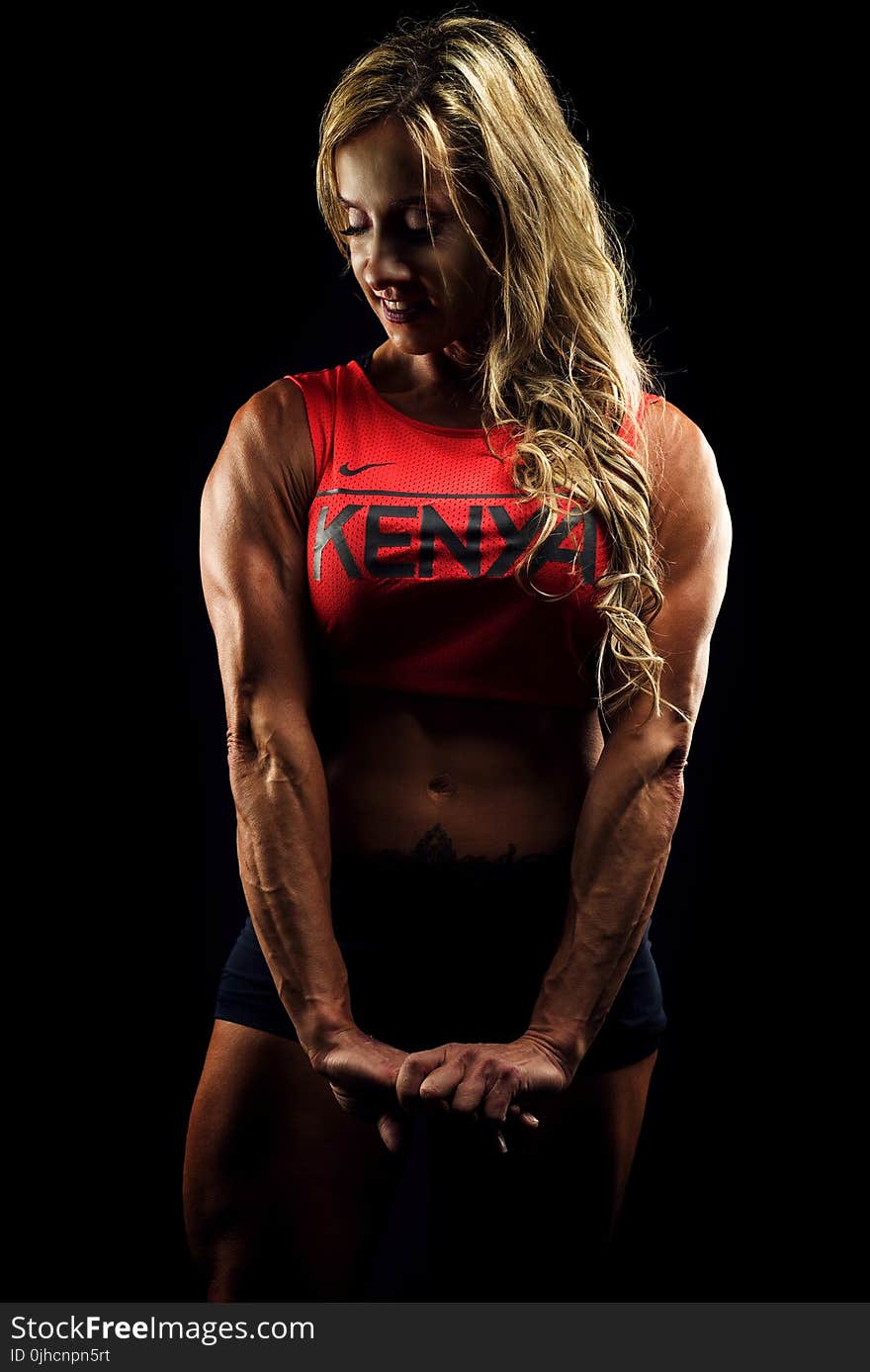 Woman Wears Red Nike Crop Top