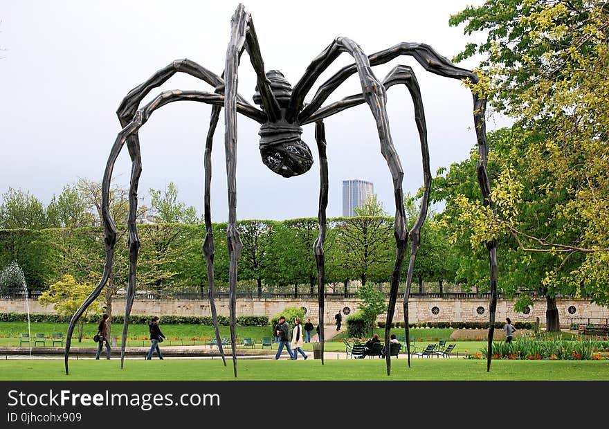 Brown Wooden Spider-formed Statue Photography