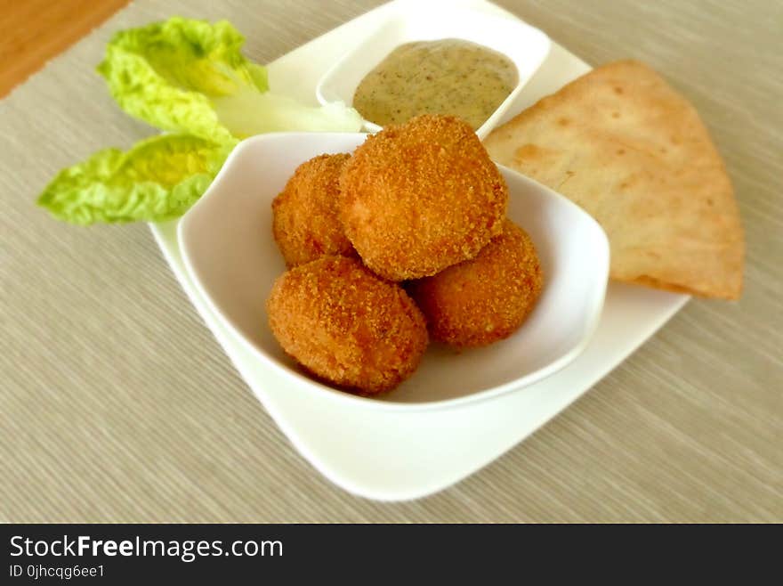 Brown Fried Dish on White Bowl