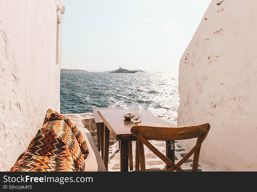 Table With Chair Beside the Sea