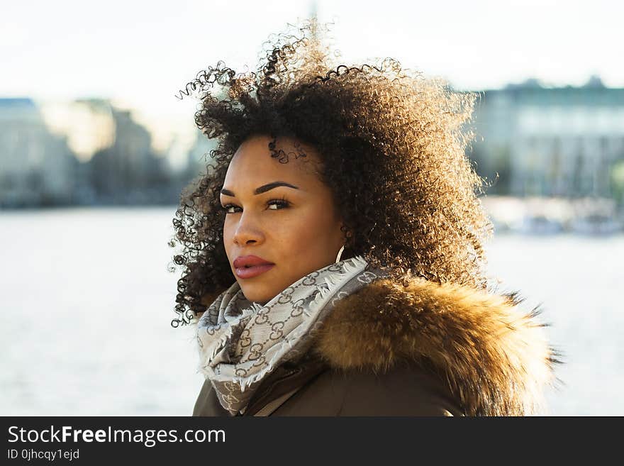 Woman Wearing Black and Brown Coat