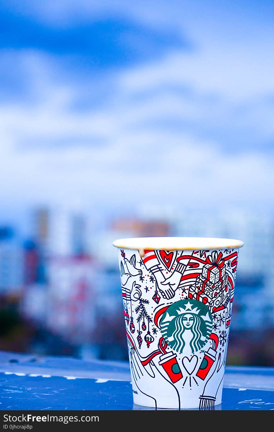 Close-Up Photo of White and Red Starbucks Disposable Cup