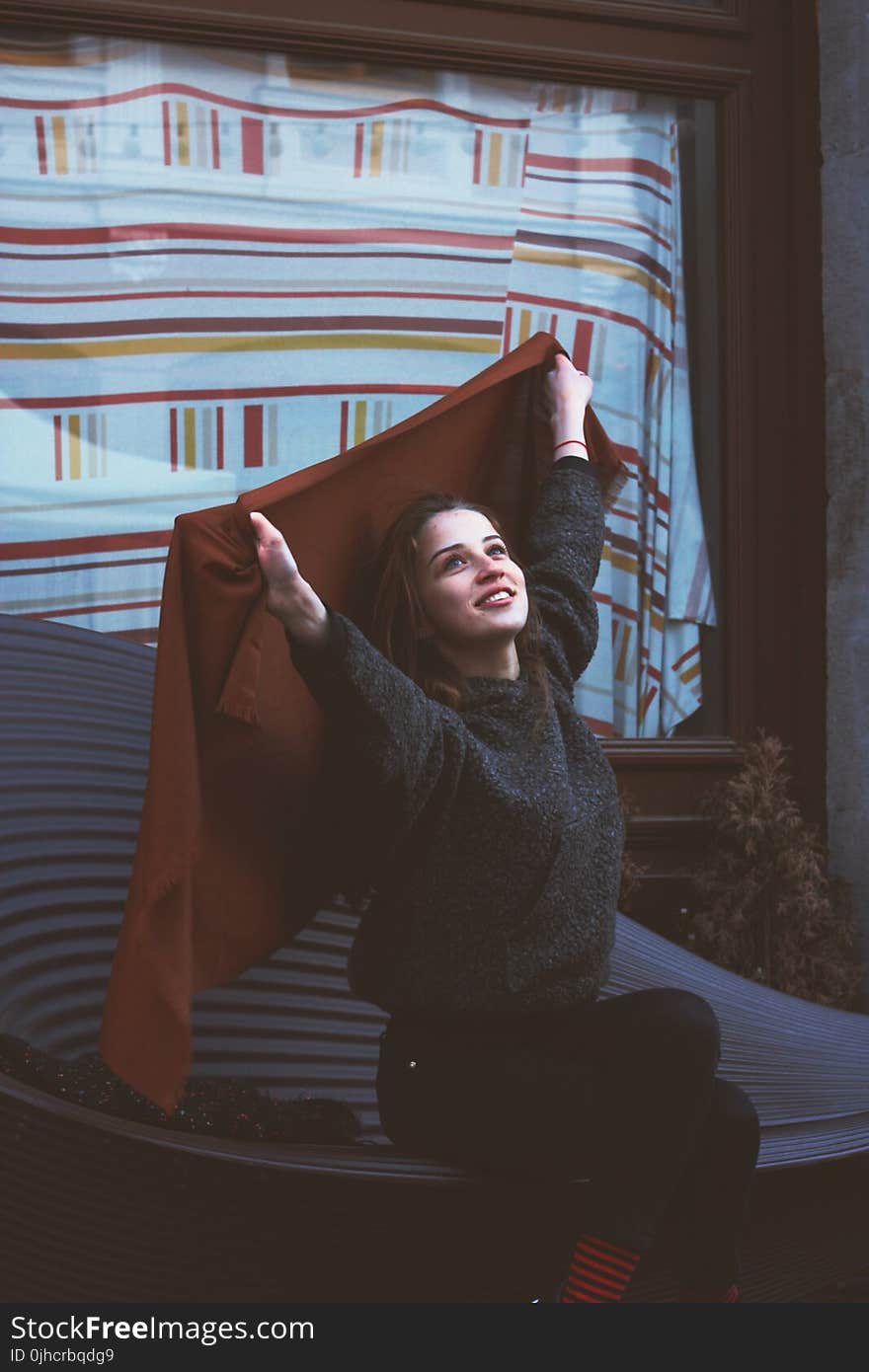 Woman Wearing Black Sweatshirt