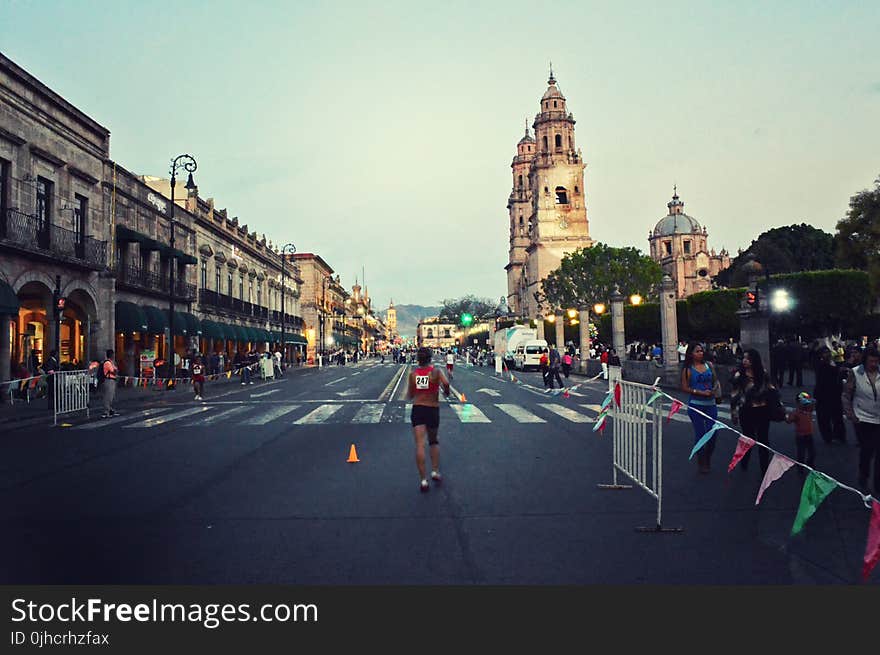 Man Running in Marathon