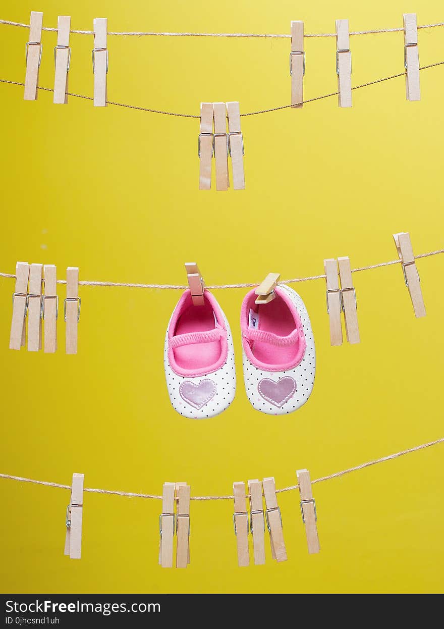 Baby&#x27;s White-and-pink Polka-dot Shoes