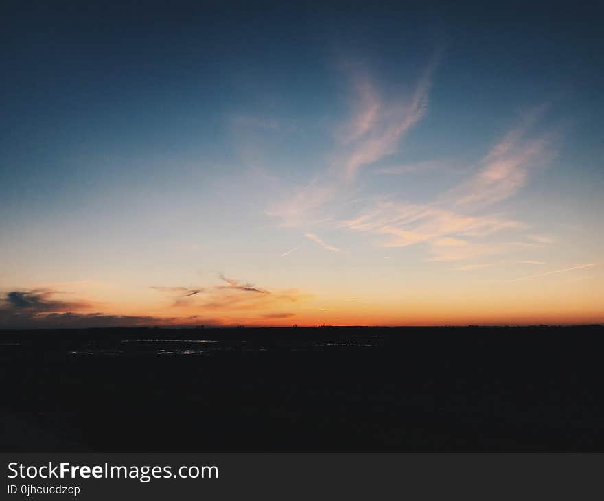 Silhouette of Mountain at Golden Hour