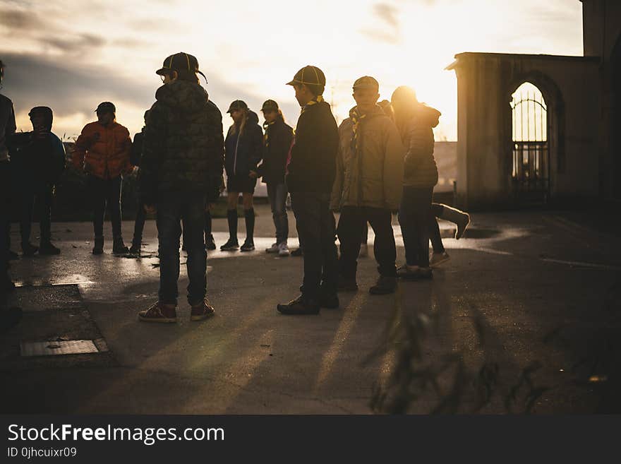 Children&#x27;s Gathering on a Bridge