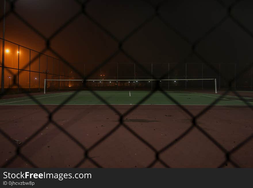 Quite Tennis Field during Nighttime