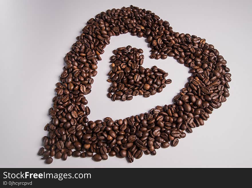 Coffee Beans Shaped Into Heart