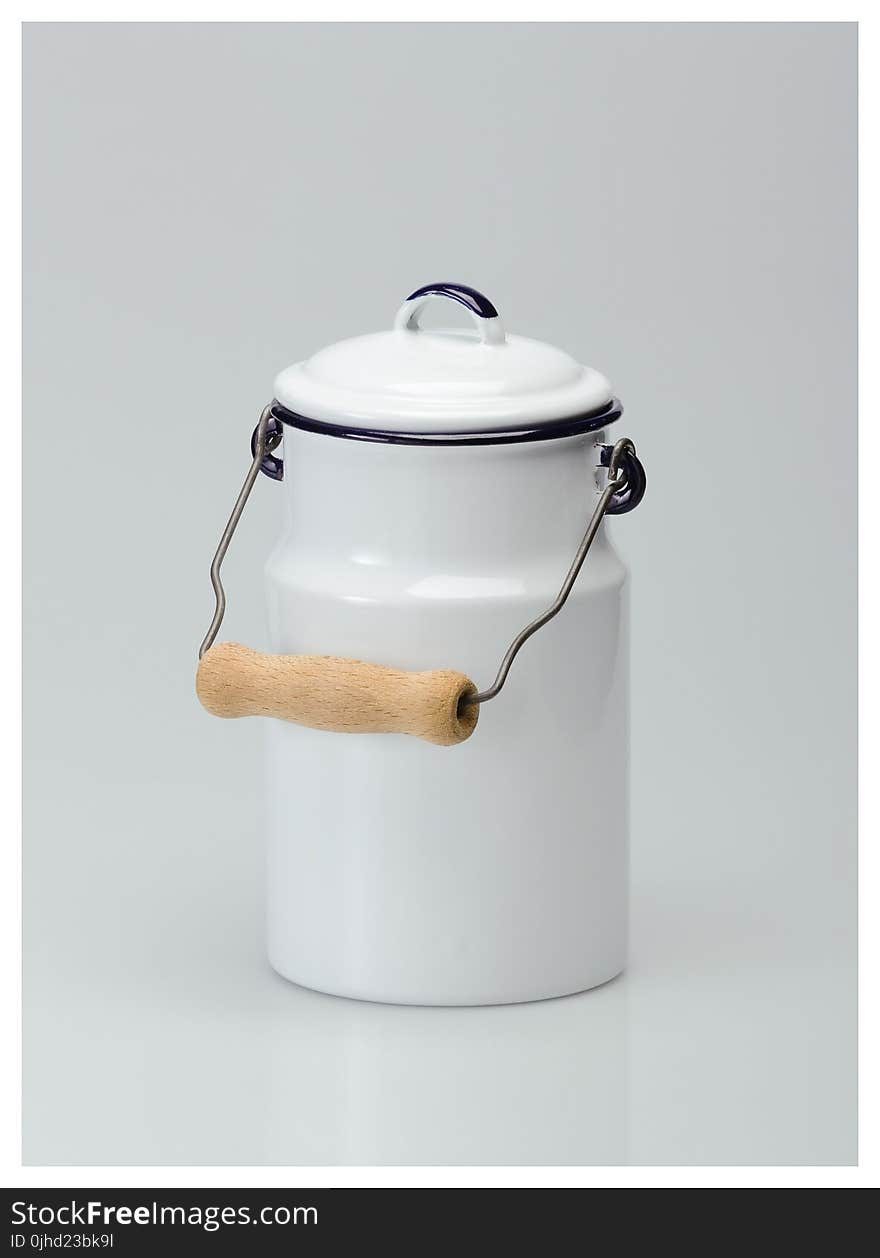 White Ceramic Jar With Lid