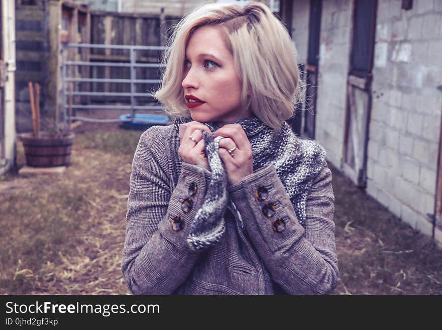 Woman in Gray Coat