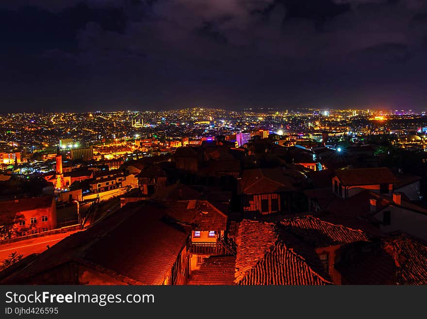 Aerial Photograph Of City During Nighttime