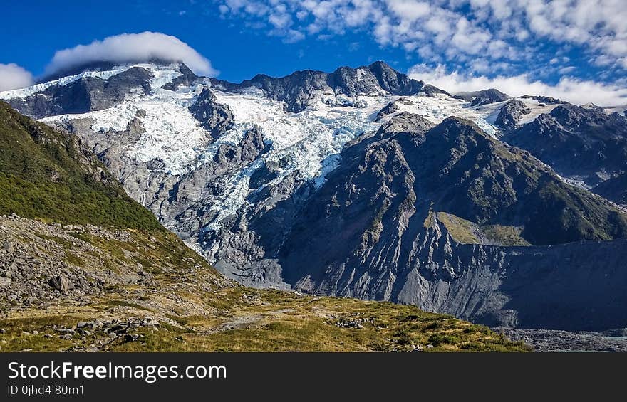 Landscape Photograph of Snowcap Mountains