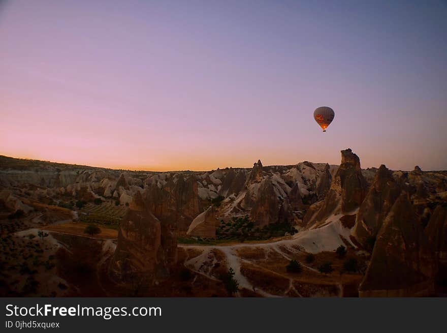 Hot Air Balloon during Sunset