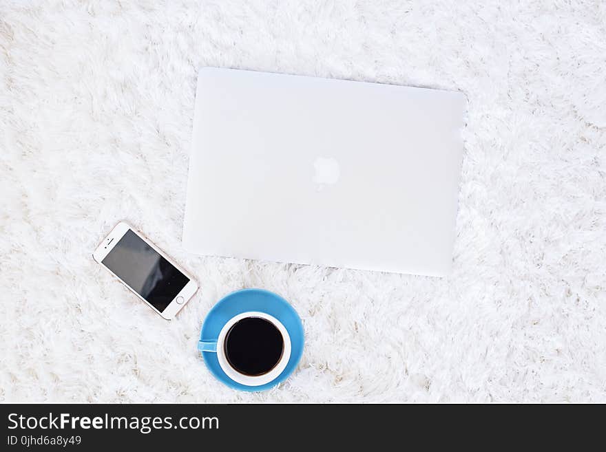 Flat Lay Photography of Apple Devices Near Cup of Coffee