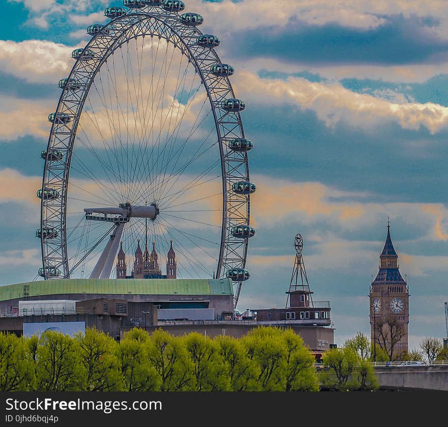 London Eye and Big Ben Tower Photo